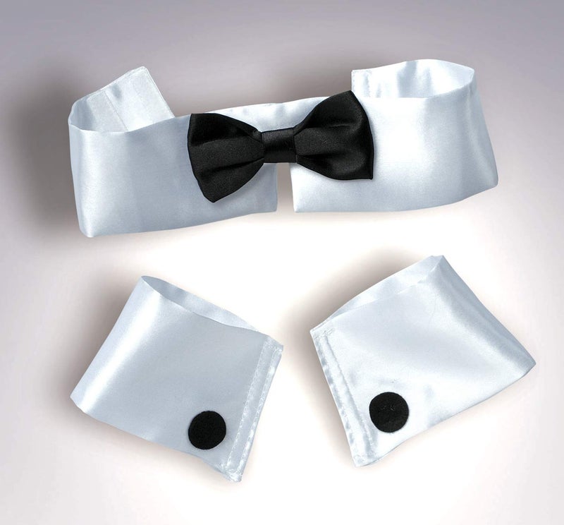 Rubies Forum Novelties Women's Costume Collar Bow Tie and Cuff Set, Black/White, One Size - Image 2