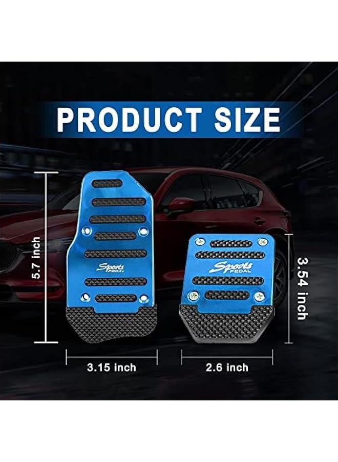Generic 3 PCS Car Non-Slip Aluminum Alloy Pedal Pads, Manual/Automatic Gearbox Gas Pedal Brake Pedal Cover, Anti-rubbing Car Clutch Pedal Kits, Auto Universal Replacement Accessories (Blue) - Image 2