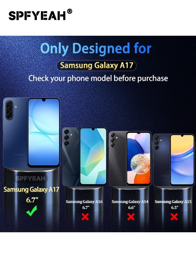 اس بي اف يا. جراب مغناطيسي لهاتف Samsung Galaxy A17، مع واقي شاشة 2 × وواقي عدسة كاميرا 2 ×، غطاء شفاف كريستالي [غير مصفر]، حافة سيليكون ناعمة وظهر صلب من البولي كربونات مقاوم للصدمات، تصميم نحيف مضاد للسقوط لهاتف Samsung Galaxy A17 مقاس 6.7 بوصة، شفاف - Image 2
