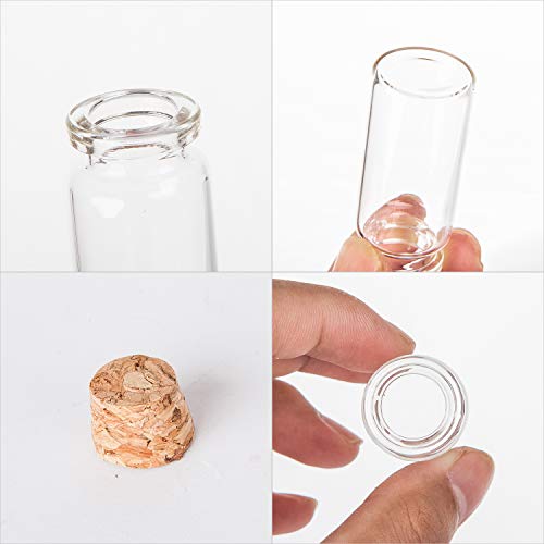 Brajttt 64PCS Cork Stoppers Glass Bottles, DIY Decoration Small Tiny Glass Jars Favors,Mini Vials Cork,10ml Storage Container for Art Crafts for Wedding Party Supplies - Image 3