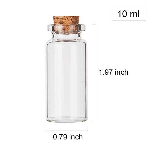 Brajttt 64PCS Cork Stoppers Glass Bottles, DIY Decoration Small Tiny Glass Jars Favors,Mini Vials Cork,10ml Storage Container for Art Crafts for Wedding Party Supplies - Image 2