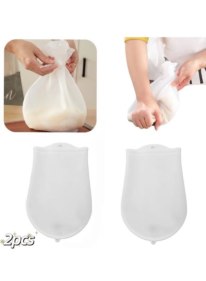 2pcs Kneading Dough Bag,Silicone Kneading Bag,Multifunctional Dough Mixer For Bread and Cookie,Flour Mixing Bag Preservation Bag, Bread Kneading Tool Reusable Dough Bag,Cooking Tool  - Image 1