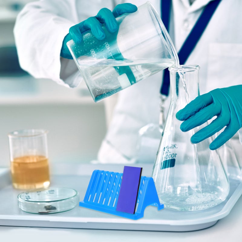 Lab Slide Rack, Reusable Staining Stand for Microscope Slides, Compact Storage Solution - Image 4