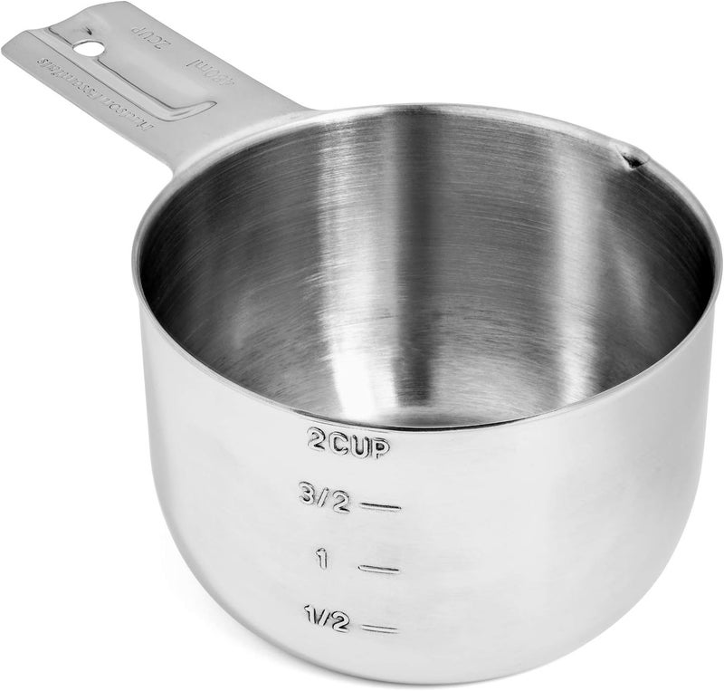 Hudson Essentials Stainless Steel Measuring Cups and Spoons Set (1 Piece 2-Cup) - Image 1