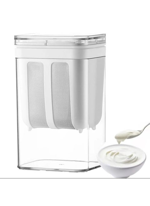 Stavae Greek Yogurt Curd Maker 1100ml Fine Mesh Strainer with Lid Multifunctional Yoghurt Filter Curd Maker for Home Whey Separator Perfect for Homemade Yogurt