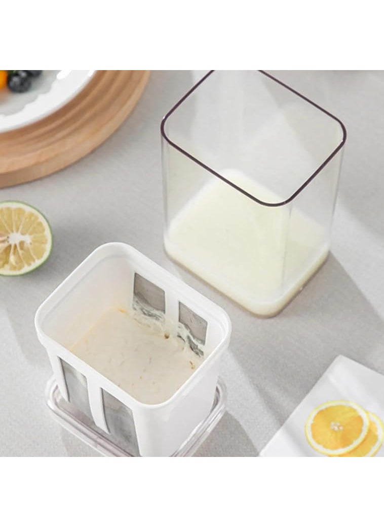Stavae - Stavae Greek Yogurt Curd Maker 1100ml Fine Mesh Strainer with Lid Multifunctional Yoghurt Filter Curd Maker for Home Whey Separator Perfect for Homemade Yogurt - Image 1