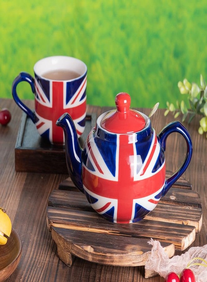 London Pottery Teapot with Infuser,Ceramic,Hand Painted Union Jack Limited Edition, 2 Cup(600ml); Mug, 8.5 fl oz (250 ml), Included One teapot and Mug - Image 4
