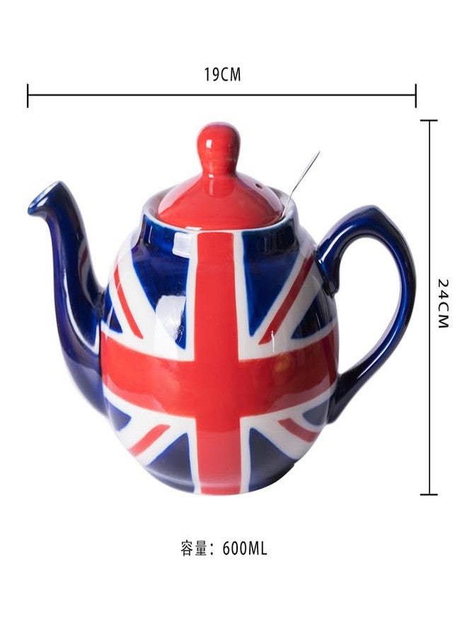 London Pottery Teapot with Infuser,Ceramic,Hand Painted Union Jack Limited Edition, 2 Cup(600ml); Mug, 8.5 fl oz (250 ml), Included One teapot and Mug - Image 2
