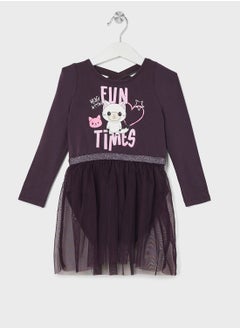 NAME IT Kids Graphic Ruffle Hem Dress  - Image 1