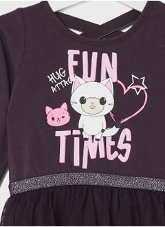 NAME IT Kids Graphic Ruffle Hem Dress  - Image 3