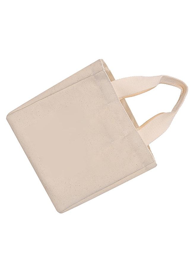Thoraya - Canvas Handbag Reusable Cartoon Print Large Capacity Multifunctional Shopping Cloth Bag Beige S - Image 1