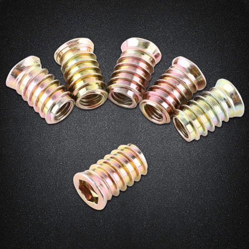 Eujgoov 20pcs Insert Nut, Carbon Steel Hex Socket Drive Threaded Nut for Wood Furniture(M8*25mm) - Image 3