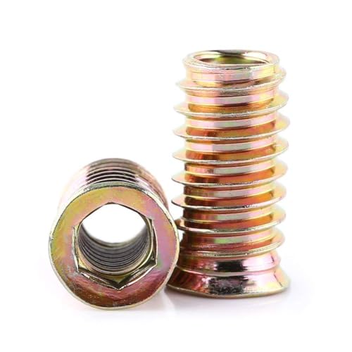 Eujgoov 20pcs Insert Nut, Carbon Steel Hex Socket Drive Threaded Nut for Wood Furniture(M8*25mm) - Image 1