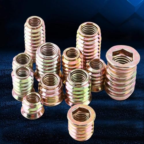 Eujgoov 20pcs Insert Nut, Carbon Steel Hex Socket Drive Threaded Nut for Wood Furniture(M8*25mm) - Image 4