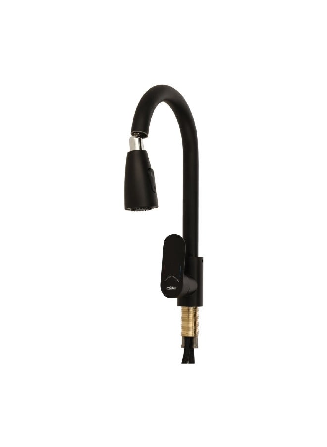 Muller Polo Elegant Design Deck Mount Pull-Out Kitchen Mixer Black 52 x 6 x 6 cm MU-85031B - Image 1