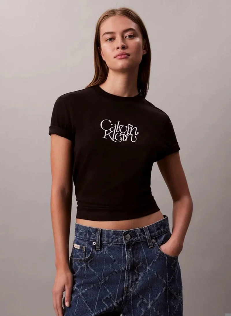 Script Logo Graphic Slim T-Shirt