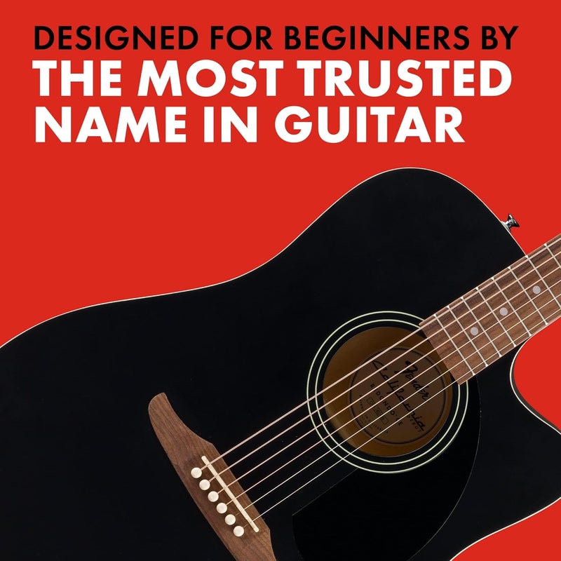 FENDER Fender California Debut Redondo CE Series Acoustic Guitar Beginner Guitar 2Year Warranty Includes BuiltIn Tuner Black  - Image 4