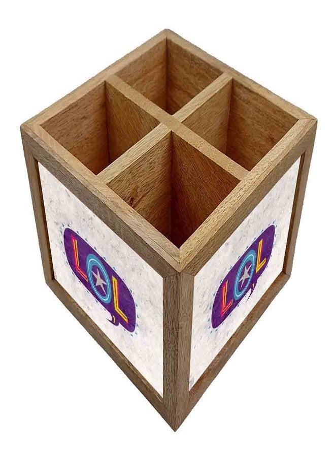 Nutcase Wooden Cutlery Stand Holder Silverware Caddy Spoons Forks Knives Organizer for Dining Table & Kitchen -Made in India-Spoons NOT Included - LOL - Image 3