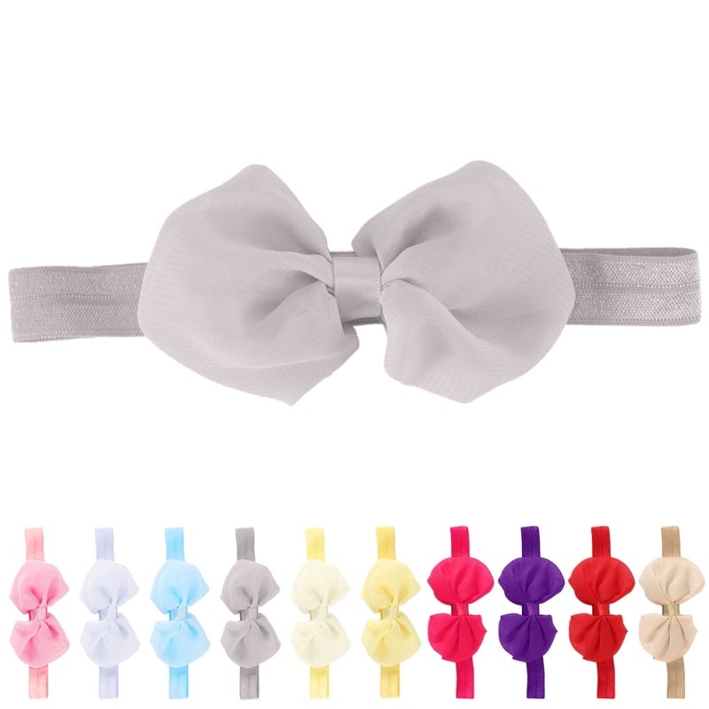 10pcs Cute Baby Headband Fabric Bowknot Flower Headwear Hairband Accessories for Toddler Kids - Image 4