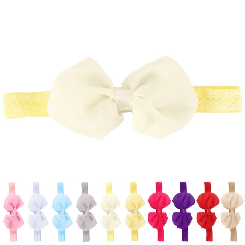 10pcs Cute Baby Headband Fabric Bowknot Flower Headwear Hairband Accessories for Toddler Kids - Image 3
