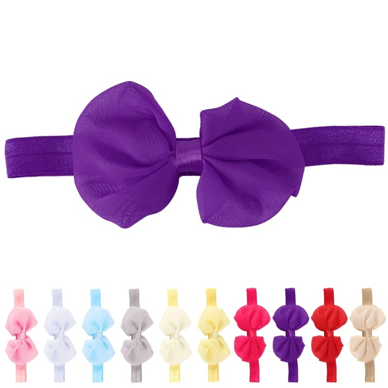 10pcs Cute Baby Headband Fabric Bowknot Flower Headwear Hairband Accessories for Toddler Kids - Image 1