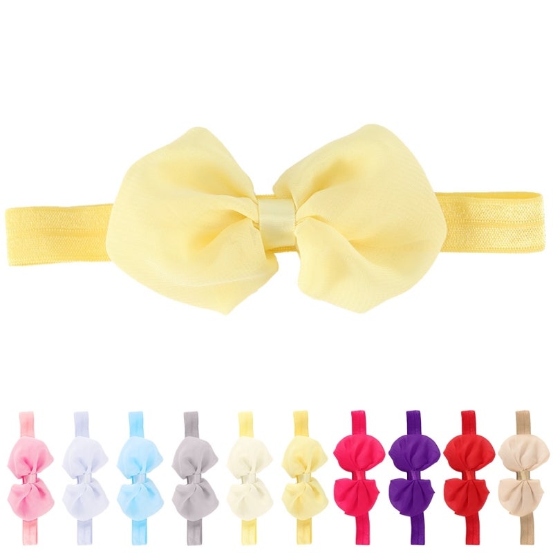 10pcs Cute Baby Headband Fabric Bowknot Flower Headwear Hairband Accessories for Toddler Kids - Image 2