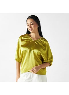 2Xtremz 2Xtremz Embellished V-neck Top with 3/4 Sleeves and Tie-Up Detail  - Image 3