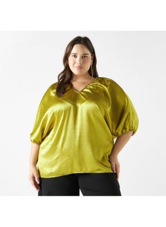 2Xtremz 2Xtremz Embellished V-neck Top with 3/4 Sleeves and Tie-Up Detail  - Image 4