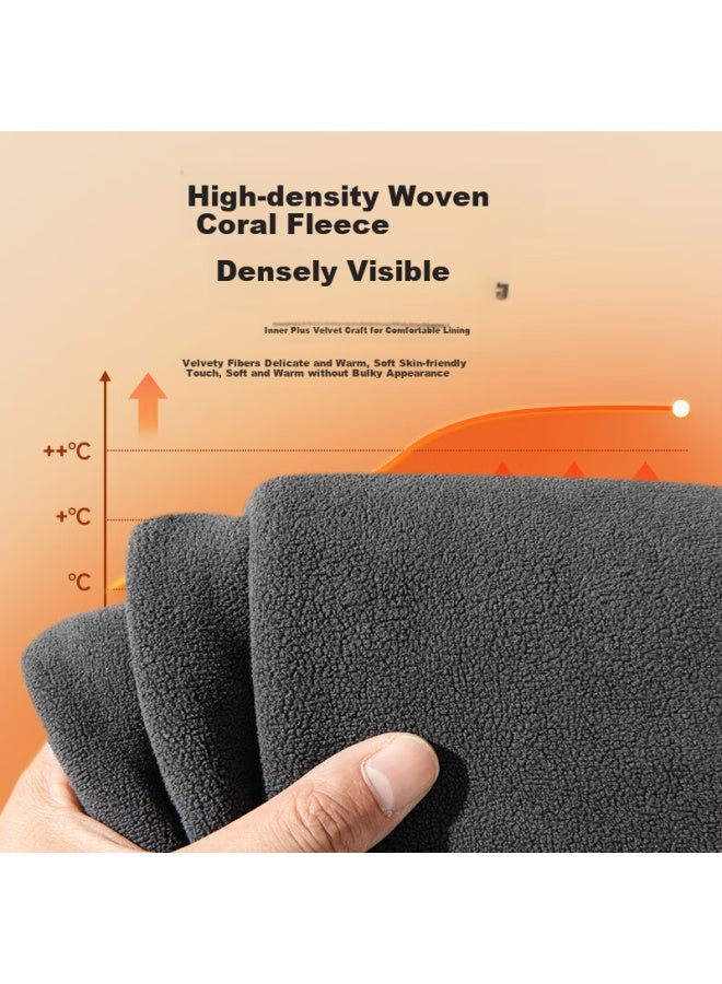 Geniolamode Men's Winter Heavyweight Thickened Warm Casual Fleece-lined Pants Dark Grey 2xl - Image 5