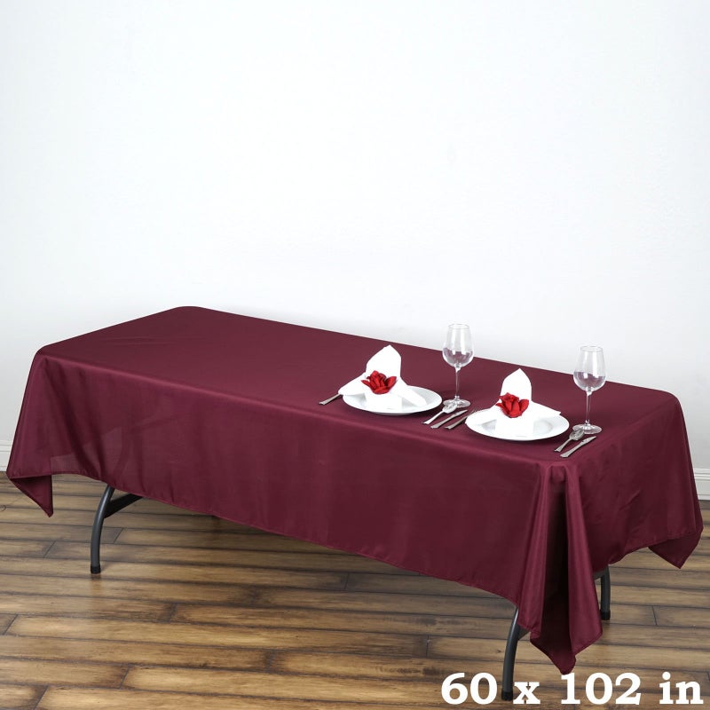 LTC LINENS LinenTablecloth 60 x 102-Inch Rectangular Polyester Tablecloth Burgundy - Image 4