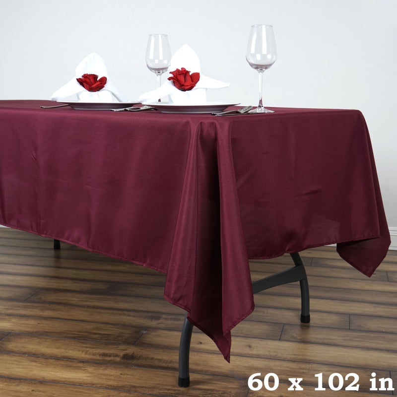 LTC LINENS LinenTablecloth 60 x 102-Inch Rectangular Polyester Tablecloth Burgundy - Image 5