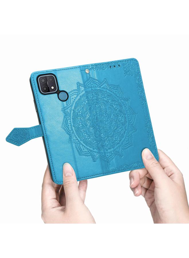 S-TOP Case For OPPO A15 Mandala Flower Embossed Horizontal Flip Leather Case with Holder & Three Card Slots & Wallet & Lanyard - Image 5