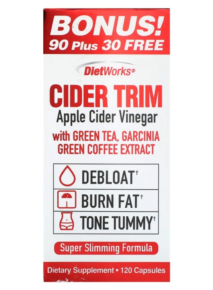 DietWorks apple cider vinegar - 90 capsules  - Image 1