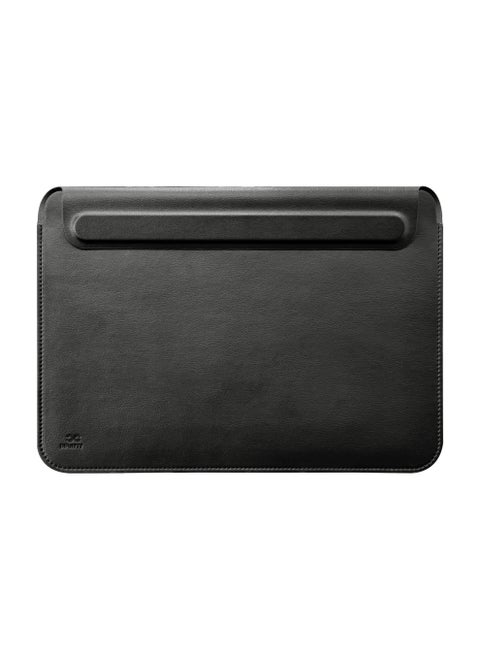 MacBook 13"/13.6" Leather Sleeve with Stand – Elevé (Black), Compatible with All 13"/13.6" Laptops & Notebooks, Soft Leather, Slim Design, Magnetic Closure, Built-in Stand for Comfortable Viewing