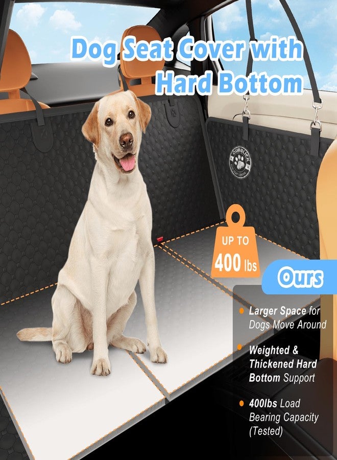 QUIBBLICK Dog Car Seat Cover, Hard Bottom Back Seat Extender for Dogs, Non-Slip Reat Seat Protector with Mesh Window & Side Flap, Dog Hammock for Car, SUV, Small Trucks - Image 2