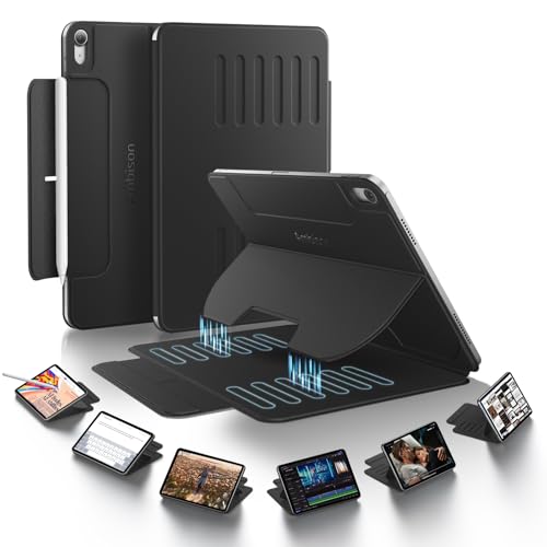 Ambison for iPad Air 11 Inch Case M3/M2(2025/2024), Magnetic Attach & Multiple Angles, Smart Folio for Air 5th/4th Gen (2022/2020) with Pencil Holder, Auto Wake/Sleep, Tablet Stand, Black - Image 1