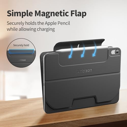 Ambison for iPad Air 11 Inch Case M3/M2(2025/2024), Magnetic Attach & Multiple Angles, Smart Folio for Air 5th/4th Gen (2022/2020) with Pencil Holder, Auto Wake/Sleep, Tablet Stand, Black - Image 5