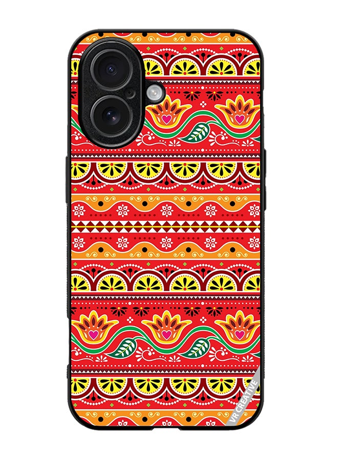 VR CREATIVE Protective Case Cover For Apple iPhone 17 Indian And Pakistani Flowers And Leaves In Red And Yellow Design Multicolour