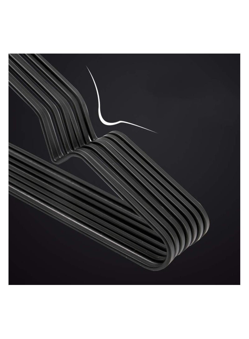 Harmony Homes Iron Steel Clothes Hangers| Metal Hangers for Coats, Suits, Dresses, Abayas & Shirts, Durable Non-Slip Design for Wardrobe Organization| Black| pack of 10 - Image 4