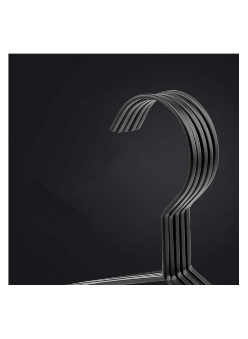 Harmony Homes Iron Steel Clothes Hangers| Metal Hangers for Coats, Suits, Dresses, Abayas & Shirts, Durable Non-Slip Design for Wardrobe Organization| Black| pack of 10 - Image 5