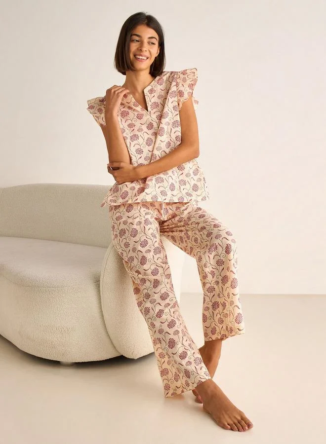 سبلاش فيڤ طقم بيجامة قطن بلوزة وبنطلون