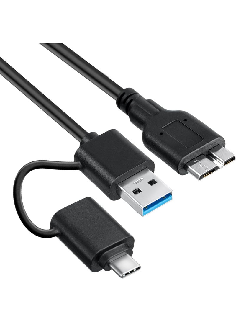 Micro-B to USB 3.0 Type-C Male 2-in-1 Data Transfer Cable – Hard Drive Converter for Desktop & Laptop - Image 1