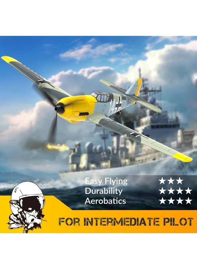 VOLANTEXRC Rc Plane, 4 Channel Remote Control Airplane Bf109 Fighter Rtf With Aileron, Gyro, Aerobatics & 3 Modes Easy To Fly, Hobby Radio Controlled Aircraft For Beginners, Kids & Adults (Yellow)  - Image 2