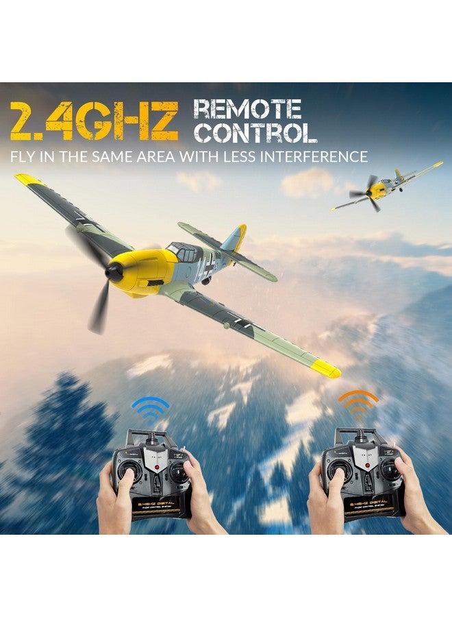 VOLANTEXRC Rc Plane, 4 Channel Remote Control Airplane Bf109 Fighter Rtf With Aileron, Gyro, Aerobatics & 3 Modes Easy To Fly, Hobby Radio Controlled Aircraft For Beginners, Kids & Adults (Yellow)  - Image 5