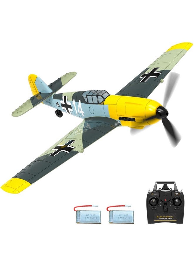 VOLANTEXRC Rc Plane, 4 Channel Remote Control Airplane Bf109 Fighter Rtf With Aileron, Gyro, Aerobatics & 3 Modes Easy To Fly, Hobby Radio Controlled Aircraft For Beginners, Kids & Adults (Yellow)  - Image 1