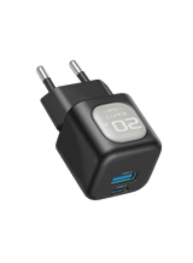 هافيت Havit UC220 سلسلة الهواتف المحمولة GaN – شاحن سفر 20 وات – أسود - Image 1