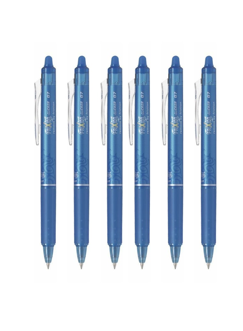 PILOT قلم حبر قابل للمسح 6 قطع فريكسون كليكر 0.7 مم حبر أزرق فاتح - Image 1
