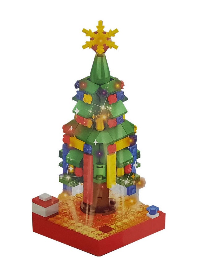 Merry Christmas 305pcs Educational Building Block, Building Block for building Christmas tree with LED lamps, Santa and his sleigh, ideal Christmas and New Year gift for kids boys and girls  - Image 1