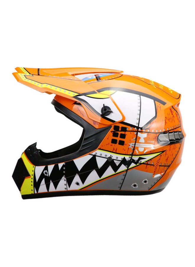 Bright Orange Shark Motorcycle Kart Adult Helmet Small Lightweight Abs Off-road Helmet Colorful Motorcycle Helmet
