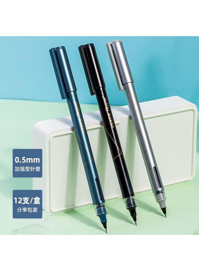 Deli Roller Pen Black 12 Pieces S1650 - Image 4